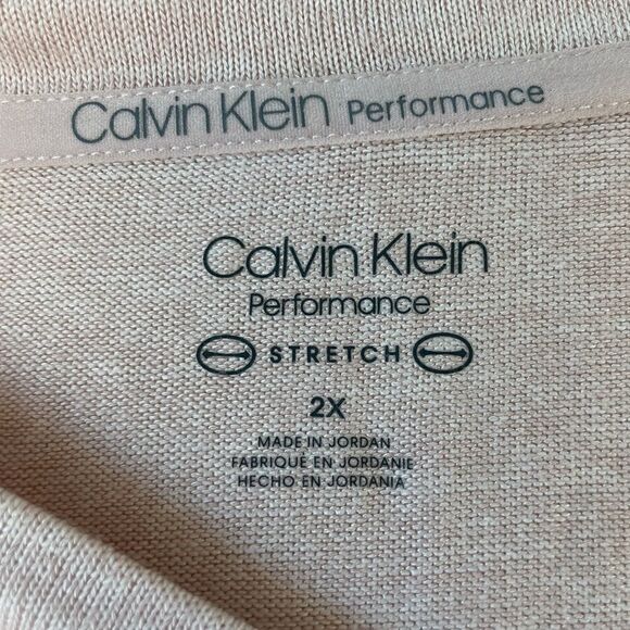 NWOT Calvin Klein Performance Pink V-Neck T-Shirt Size 2X - Picture 6 of 7